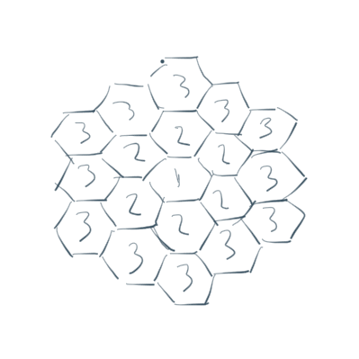 Symmetric Hex Game of size 3.